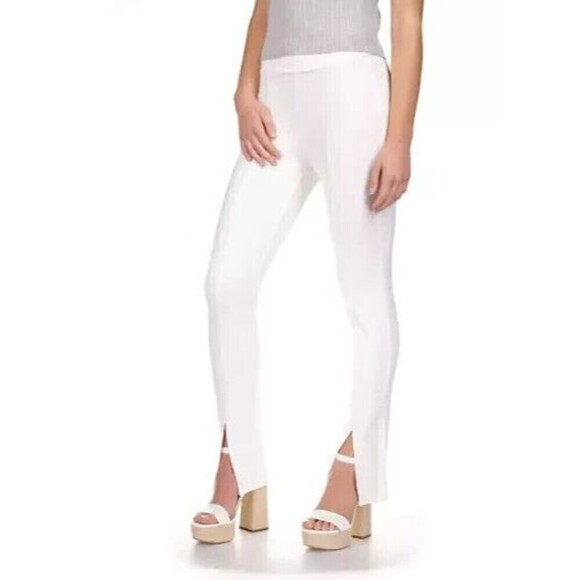 MICHAEL Michael Kors Women's Slit Hem Pull On Leggings Pants White P/XS - Picture 5 of 15